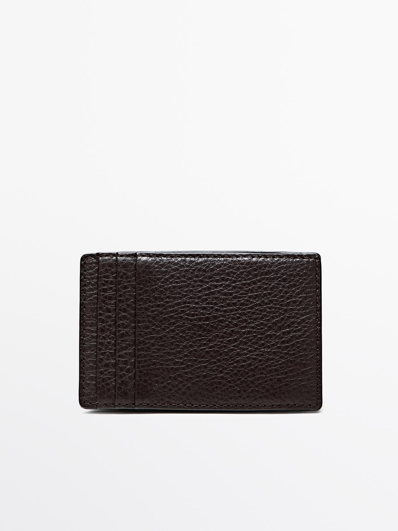 Nappa leather "magic" vertical wallet — Brown