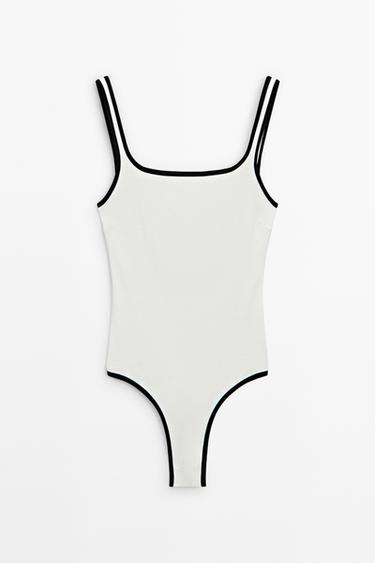 Bañador textura contraste - Blanco roto de Zara