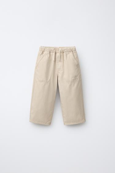 PUKAS SURF CANVAS CARGO TROUSERS - Light beige by Zara