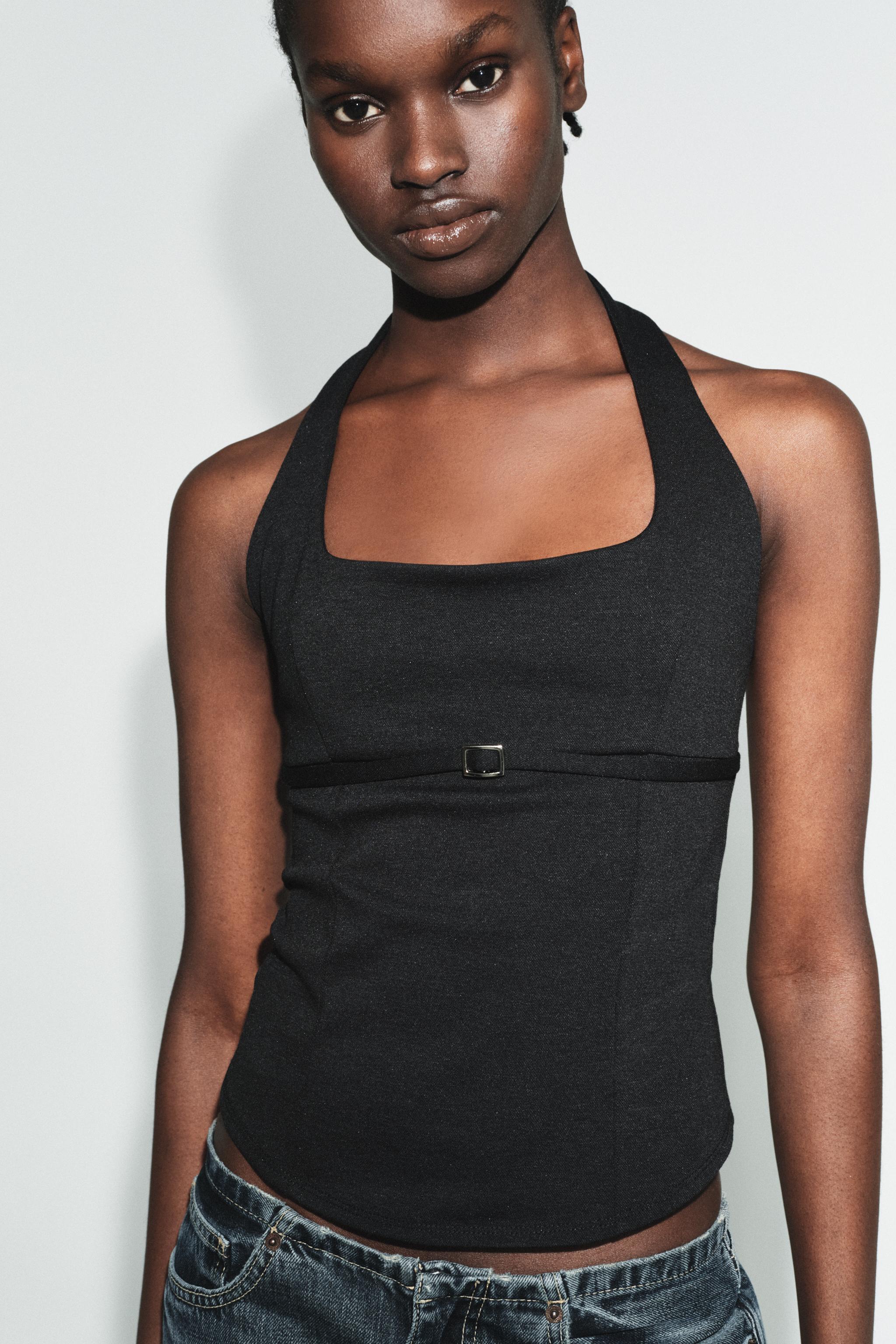 INTERLOCK HALTER TOP
