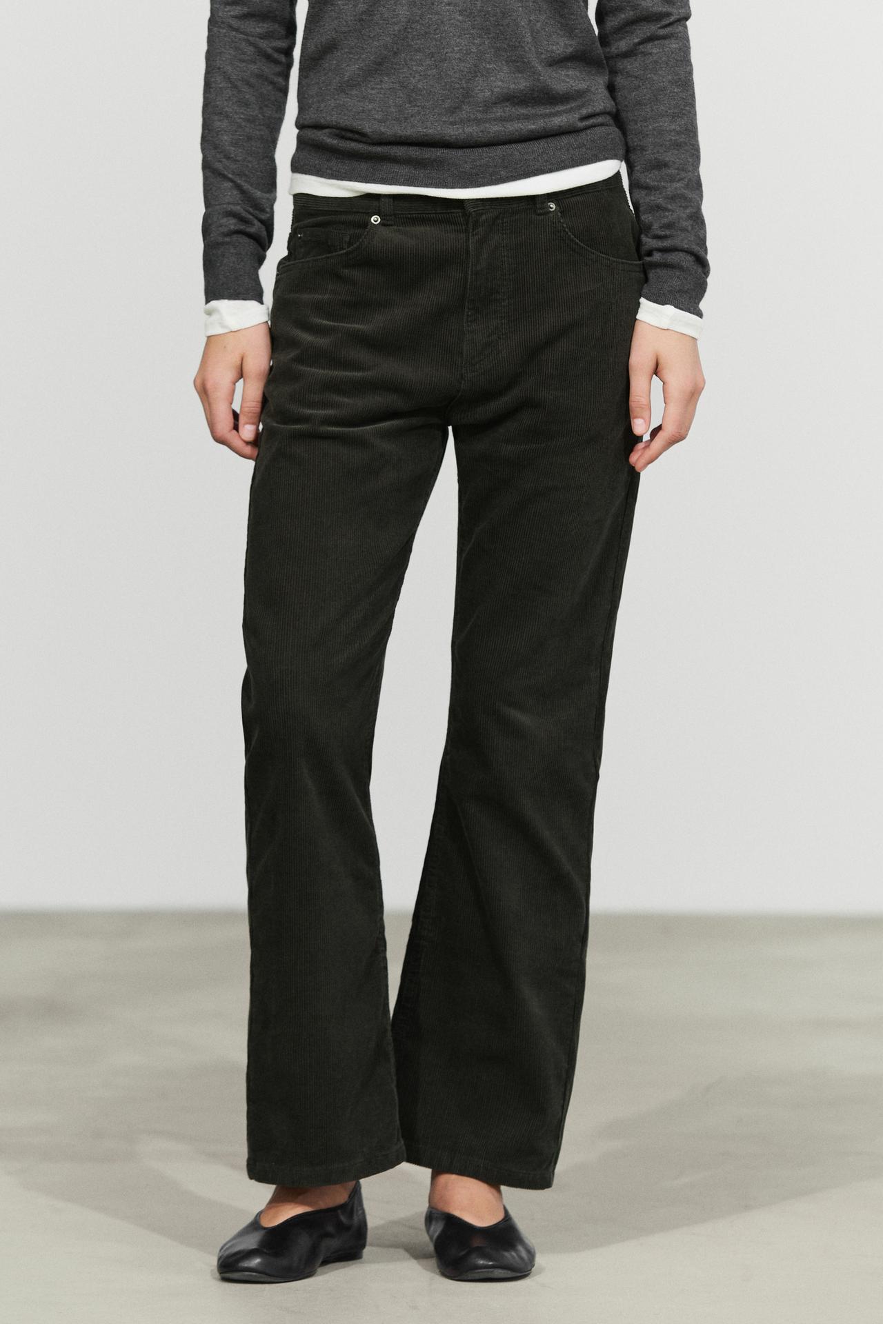 Micro-corduroy flare-fit pants — Dark salmon