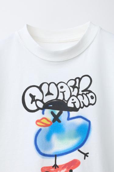 TEE-SHIRT GRAFFITI BONHOMME - Blanc cassé de Zara - Image 2