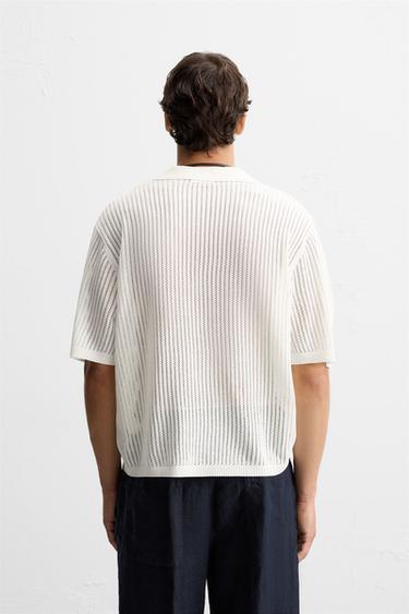 CHEMISE EN MAILLE AJOURÉE - Écru de Zara - Image 2