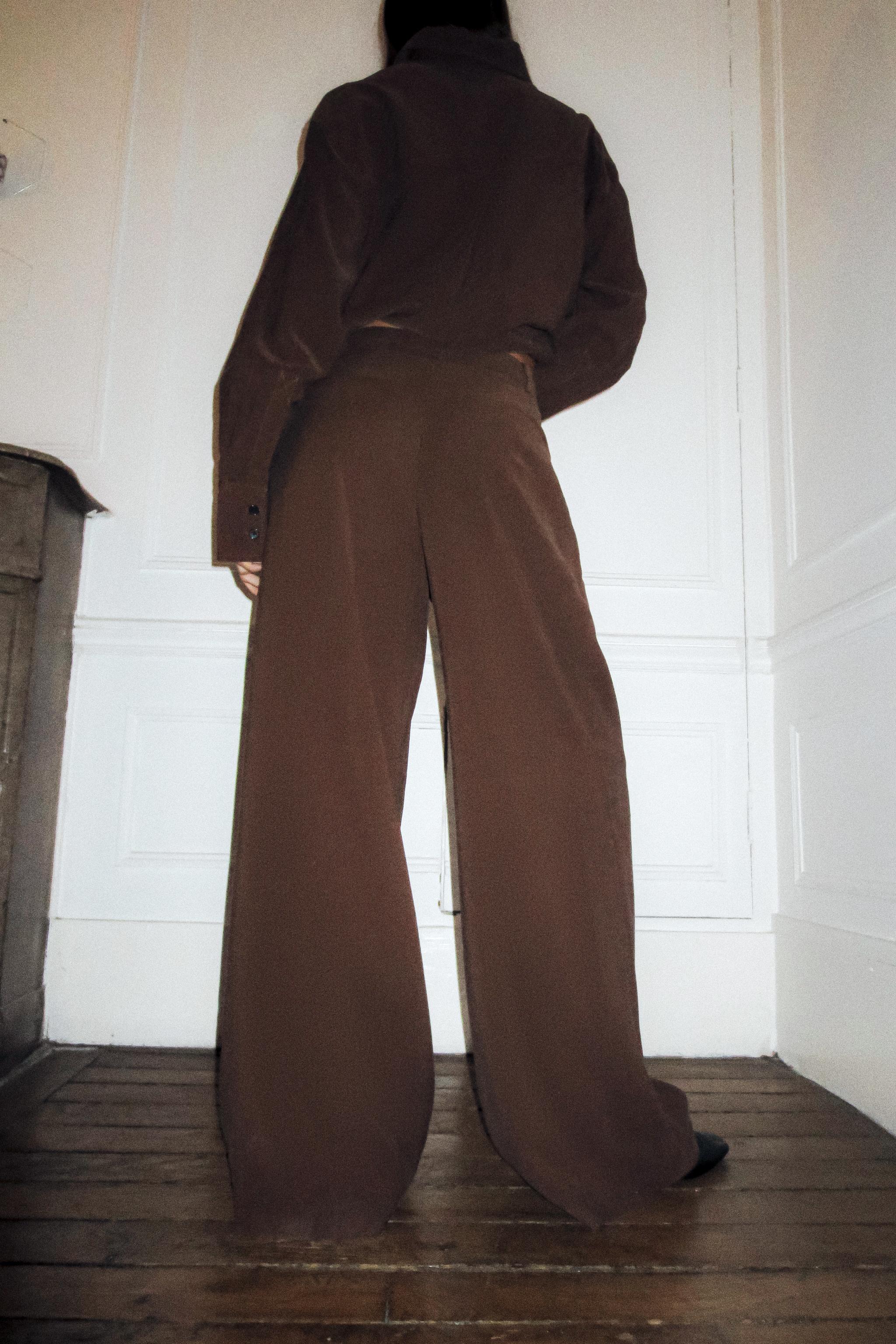 PLEATED PANTS - Dark brown | ZARA United States