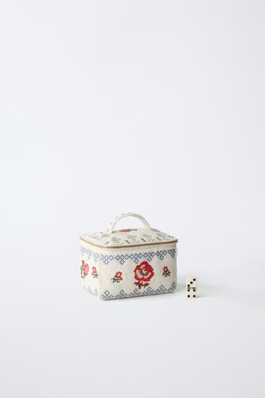 EMBROIDERED TOILETRY BAG - Ecru White by Zara - Image 5
