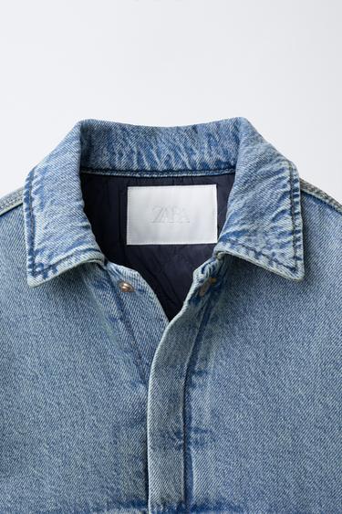 VESTE EN DENIM MATELASSÉE - Bleu de Zara - Image 2