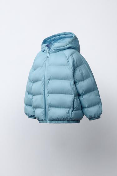 CAZADORA ULTRALIGERA CAPUCHA WATER REPELLENT - Azul claro de Zara