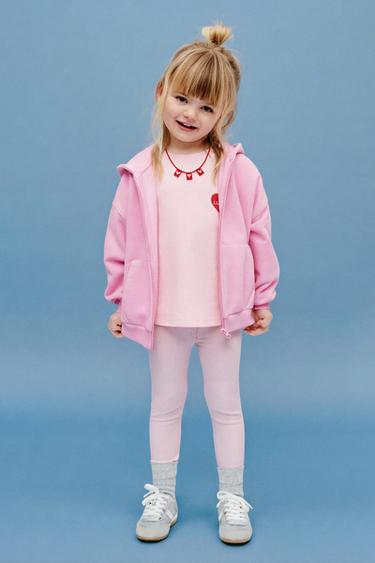 RIBBED DRAWSTRING LEGGINGS - Pastel mauve by Zara