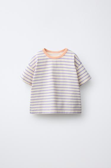 ФУТБОЛКА В ПОЛОСКУ — ЦВЕТ МАЛЬВЫ от Zara