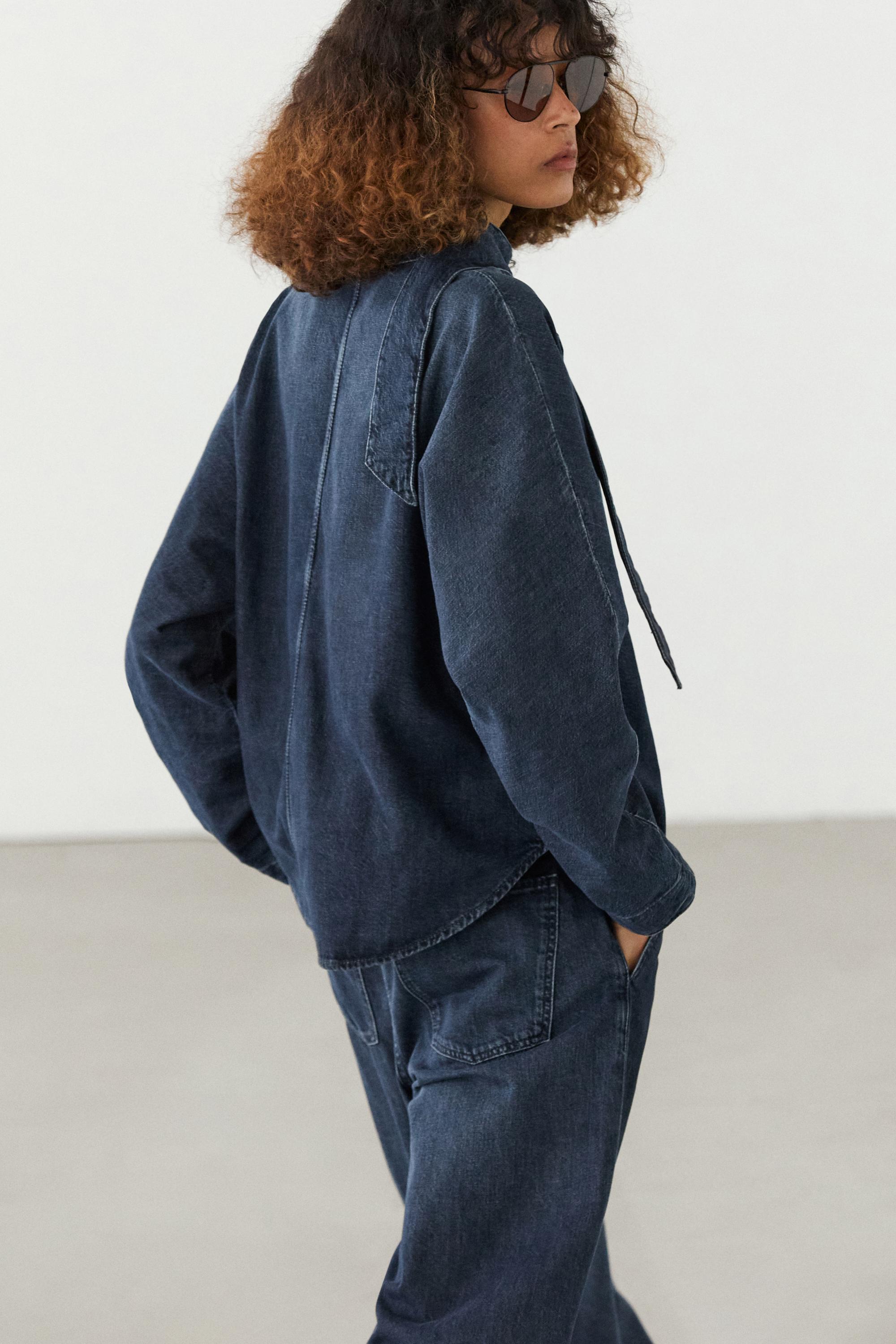 Denim shirt with collar detail