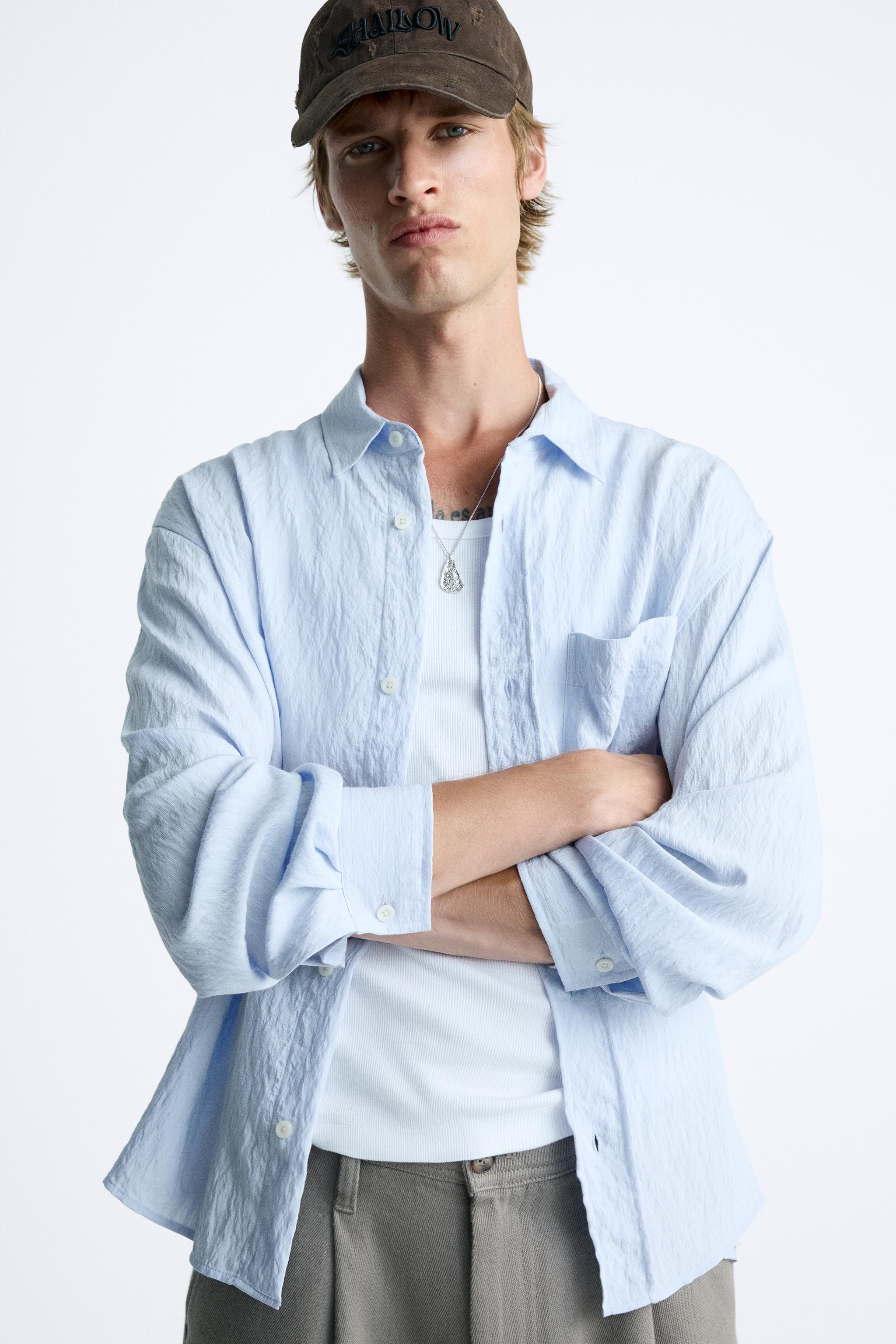 GESTREIFTES JACQUARD-HEMD - Himmelblau | ZARA Deutschland / Germany