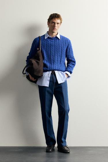 JERSEY ESTRUCTURA TRENZAS AARON LEVINE X ZARA - Azul de Zara - Imagen 0