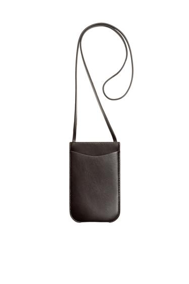 LEATHER CROSSBODY BAG - Brown by Zara