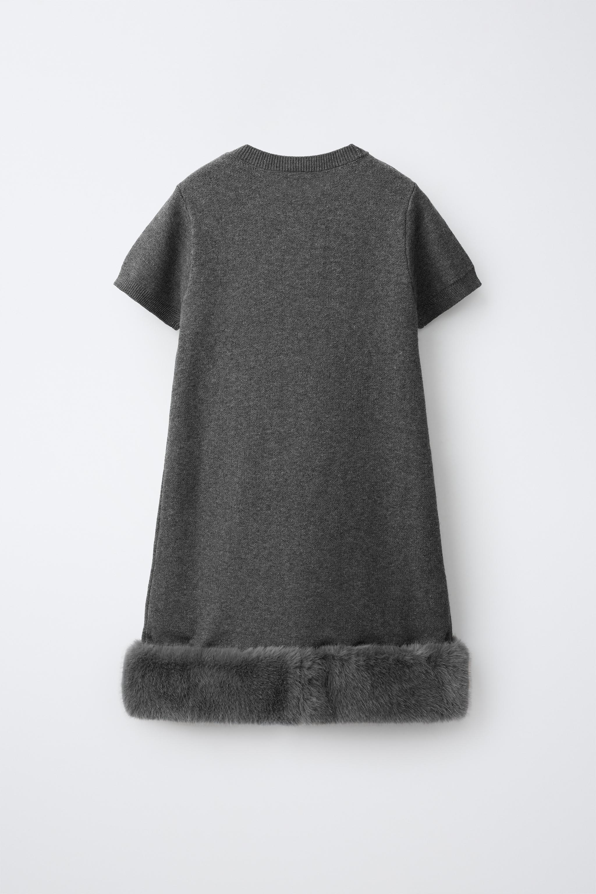 ROBE EN MAILLE BAS EFFET FOURRURE