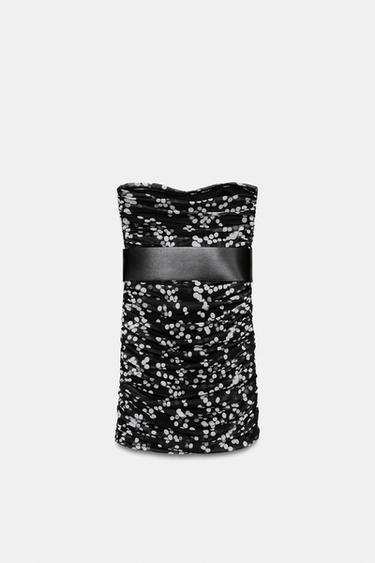 DOTS DRESS WITH BELT - Black / White by Zara - Image 6