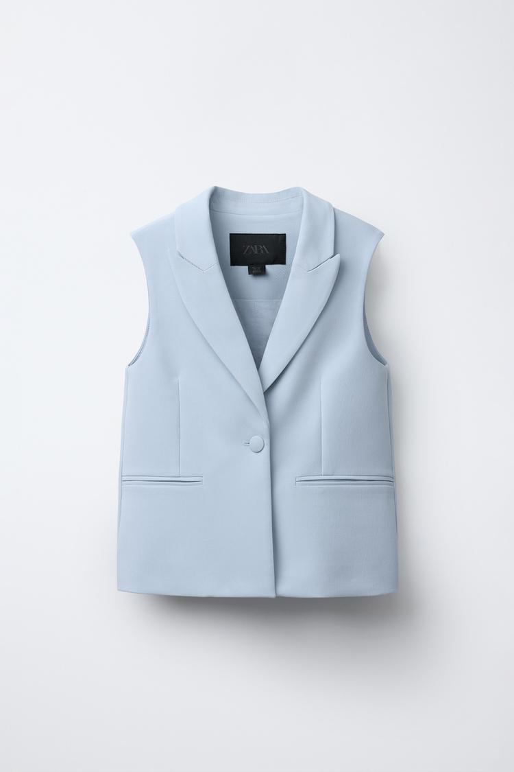 Capuche Doudoune Zara Sans Manche Femme Doudoune Bleu