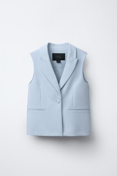 Zara OVERSIZED VEST - Blue
