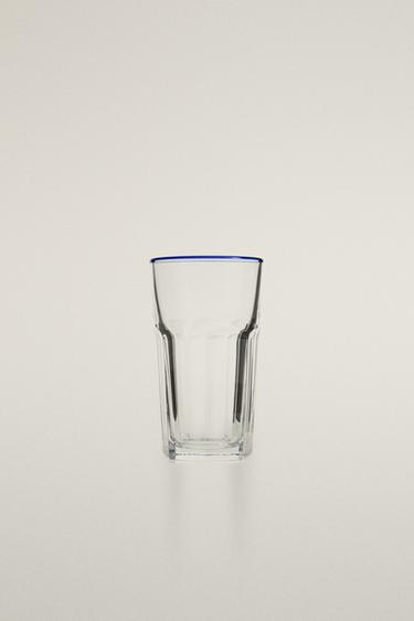 GLASS TUMBLER WITH RIM - أزرق الخاص بـ Zara - صورة 0