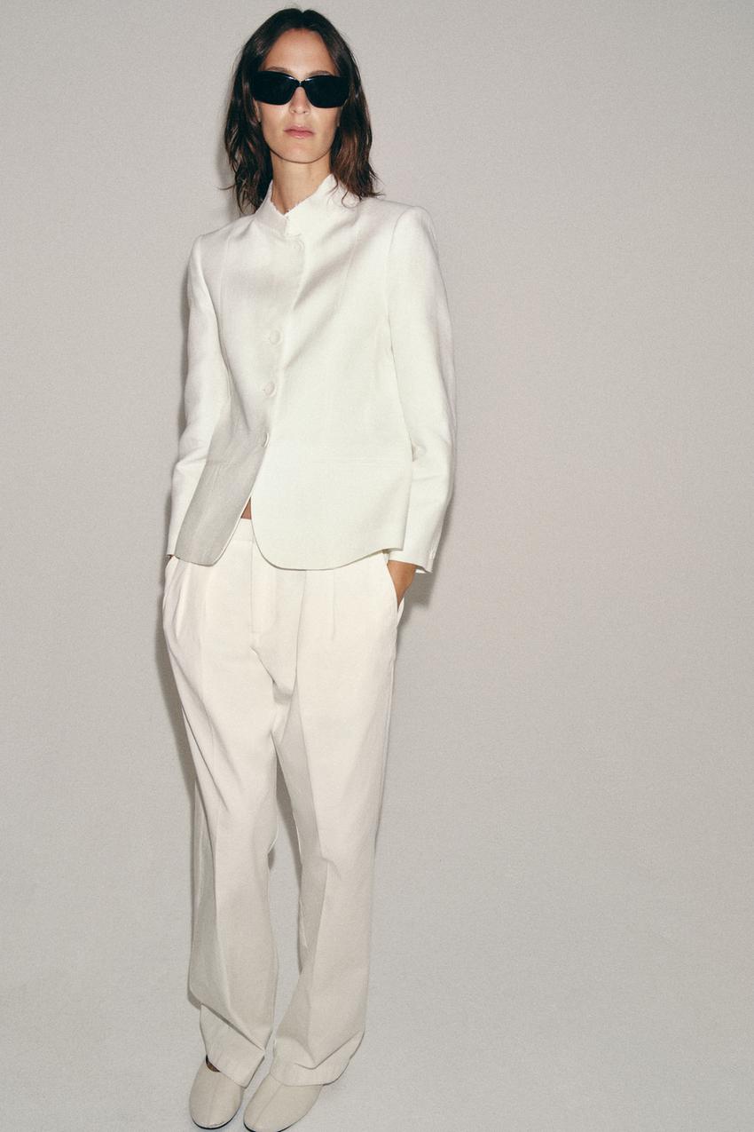 zara linen blazer dress Zara linen blend blazer dress Cream Size S M L M Blogger's Favorite NWT
