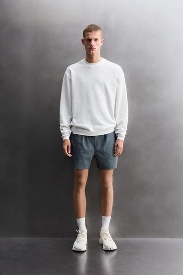 SUDADERA CREWNECK WAFFLE TRAINING - Blanco de Zara - Imagen 0