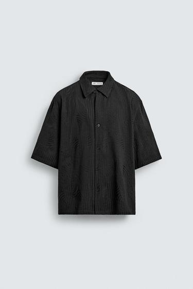 CAMISA JACQUARD BORDADO - Negro de Zara