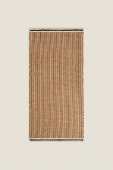 Zara NON-SLIP STRIPED JUTE RUG - Light beige - Image 0