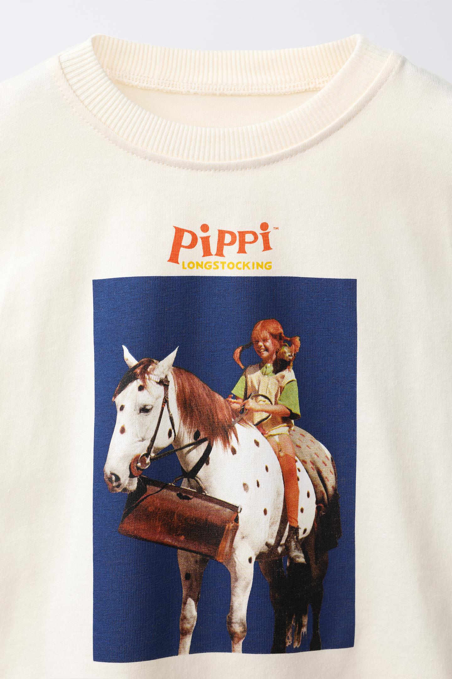 Детская футболка Zara Pippi Longstocking Print, цвет: Белый — фото 3