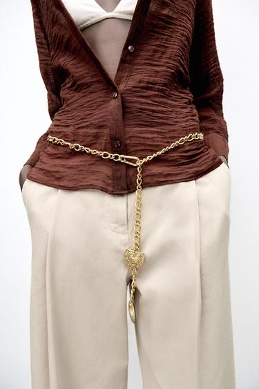 Zara HEART CHAIN BELT - Golden