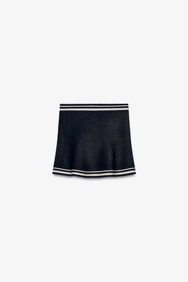 KNIT MINI SKIRT - Navy blue by Zara - Image 3