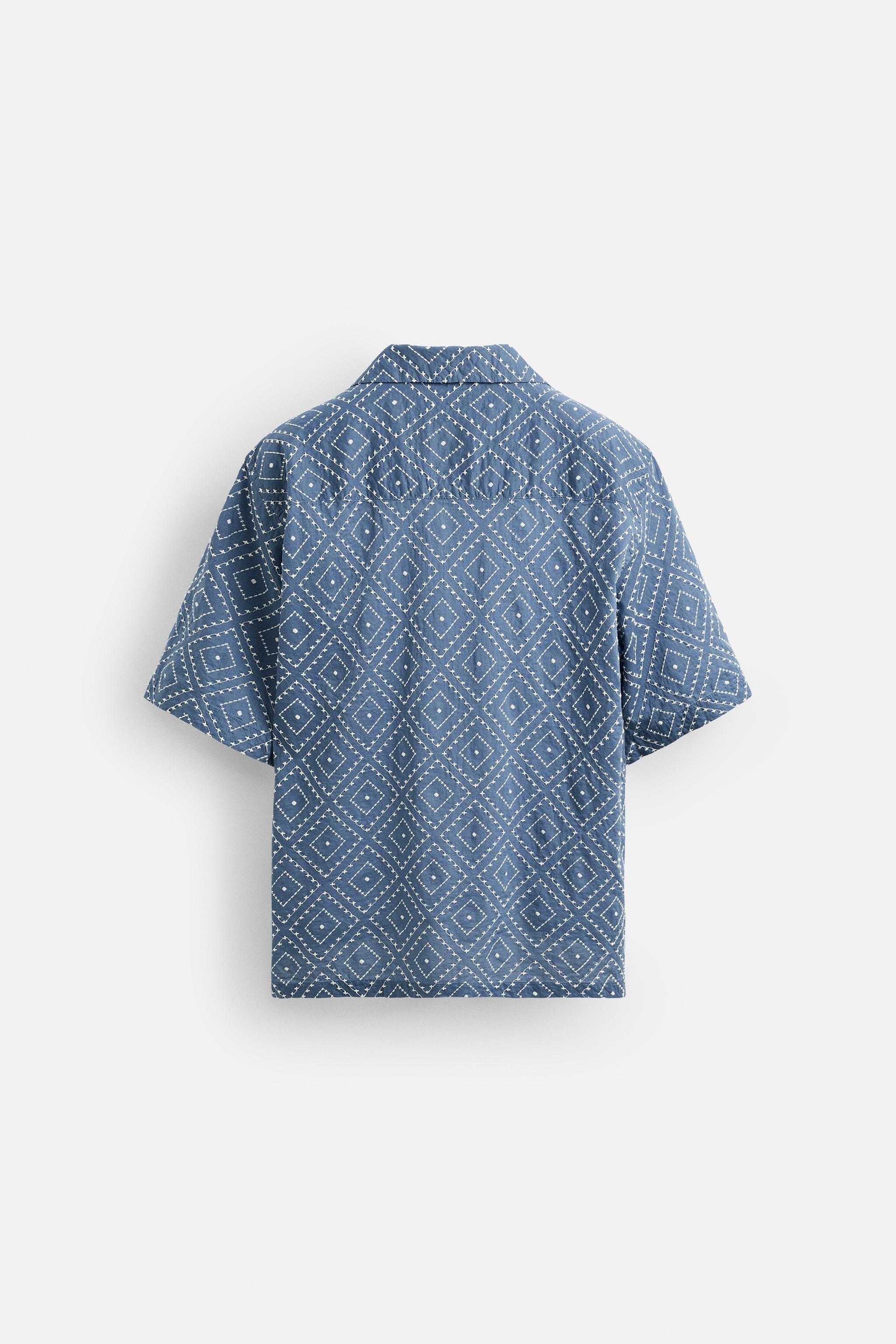 CHEMISE BRODERIES CONTRASTÉES