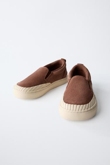 LEATHER TRAINERS - Brick by Zara - Image 2