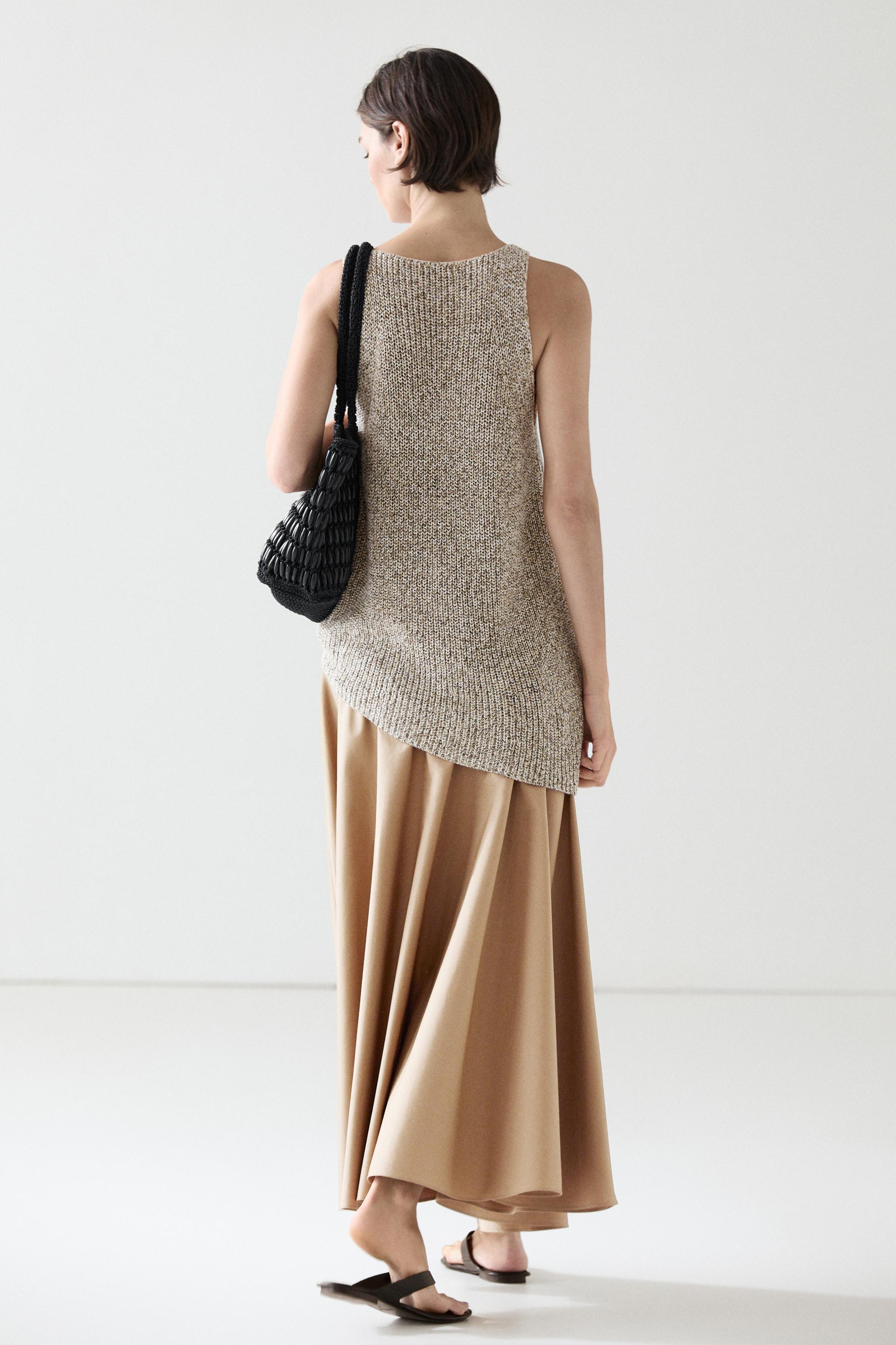 Flounce midi skirt with yoke detail