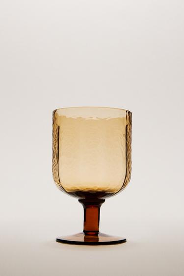 HAMMERED WINE GLASS - Orange by Zara