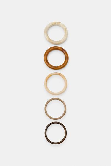 PACK OF 5 RIGID RESIN BRACELETS - Brown by Zara