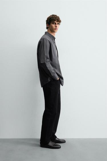 CHEMISE STRUCTURÉE À CARREAUX - Bleu de Zara - Image 3