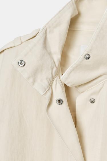 HIGH NECK JACKET - Oyster-white by Zara - Image 7