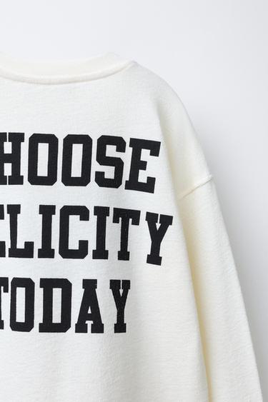 NUMBER AND SLOGAN PRINT T-SHIRT - Ecru by Zara - Image 3