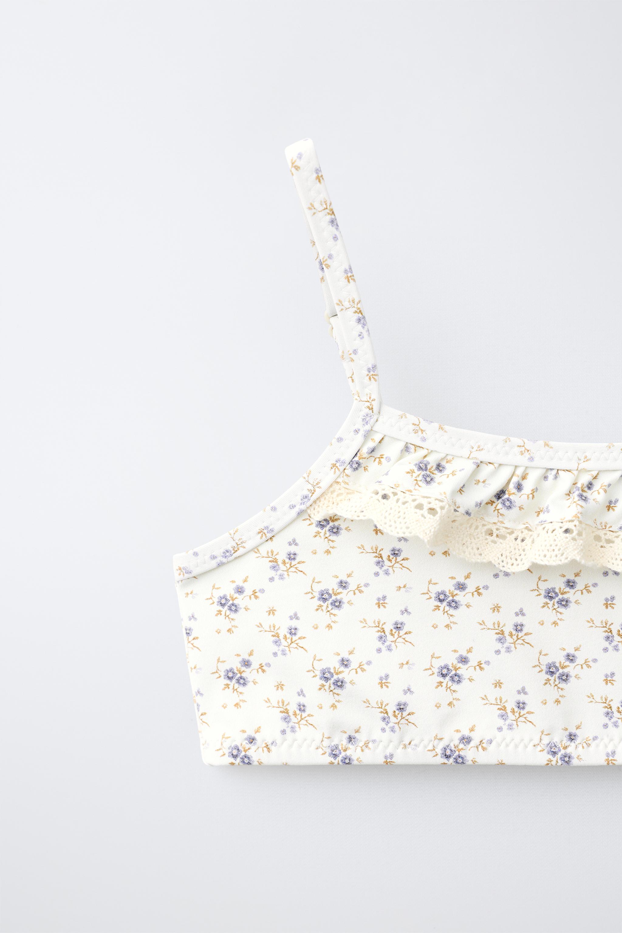 6-14 ANS/ BIKINI FLEURS ET DENTELLE