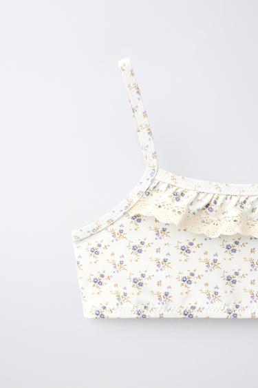 6-14 YRS / FLORAL BIKINI WITH LACE TRIM - Beige by Zara - Image 2