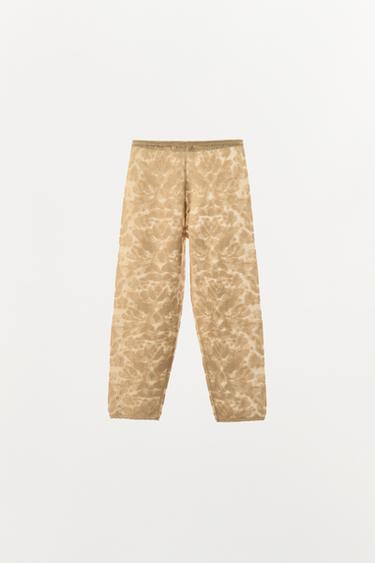 LEGGING EN MAILLE JACQUARD - Écru / Beige de Zara - Image 4