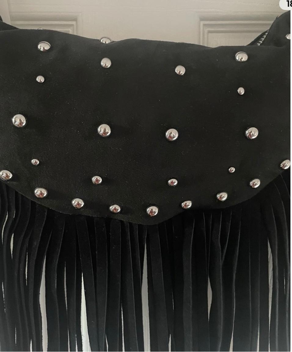 OVAL FRINGED STUDDED BAG 100 COW LEATHER - Image 6