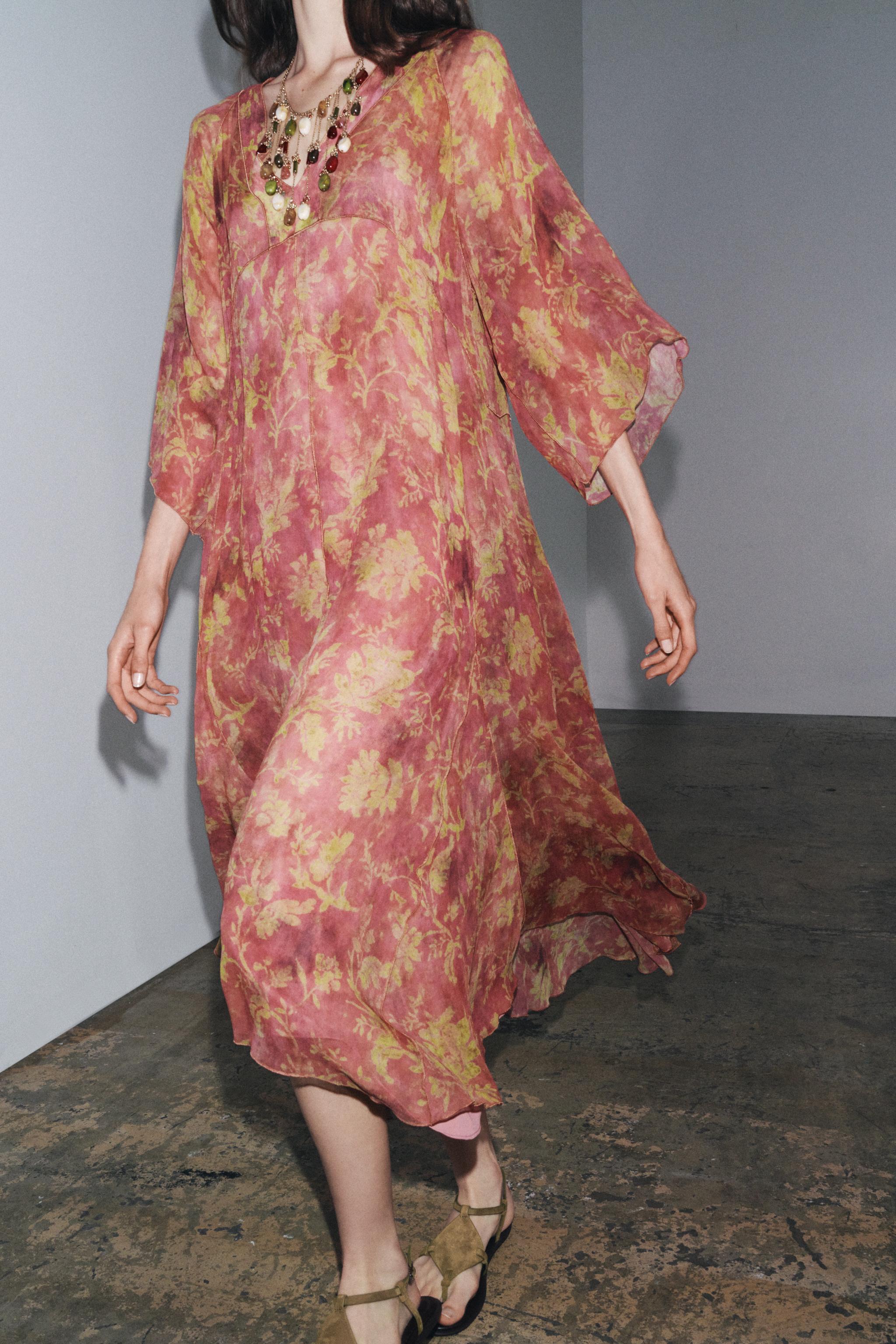 ZW COLLECTION FLORAL PRINT DRESS - Pink | ZARA United States
