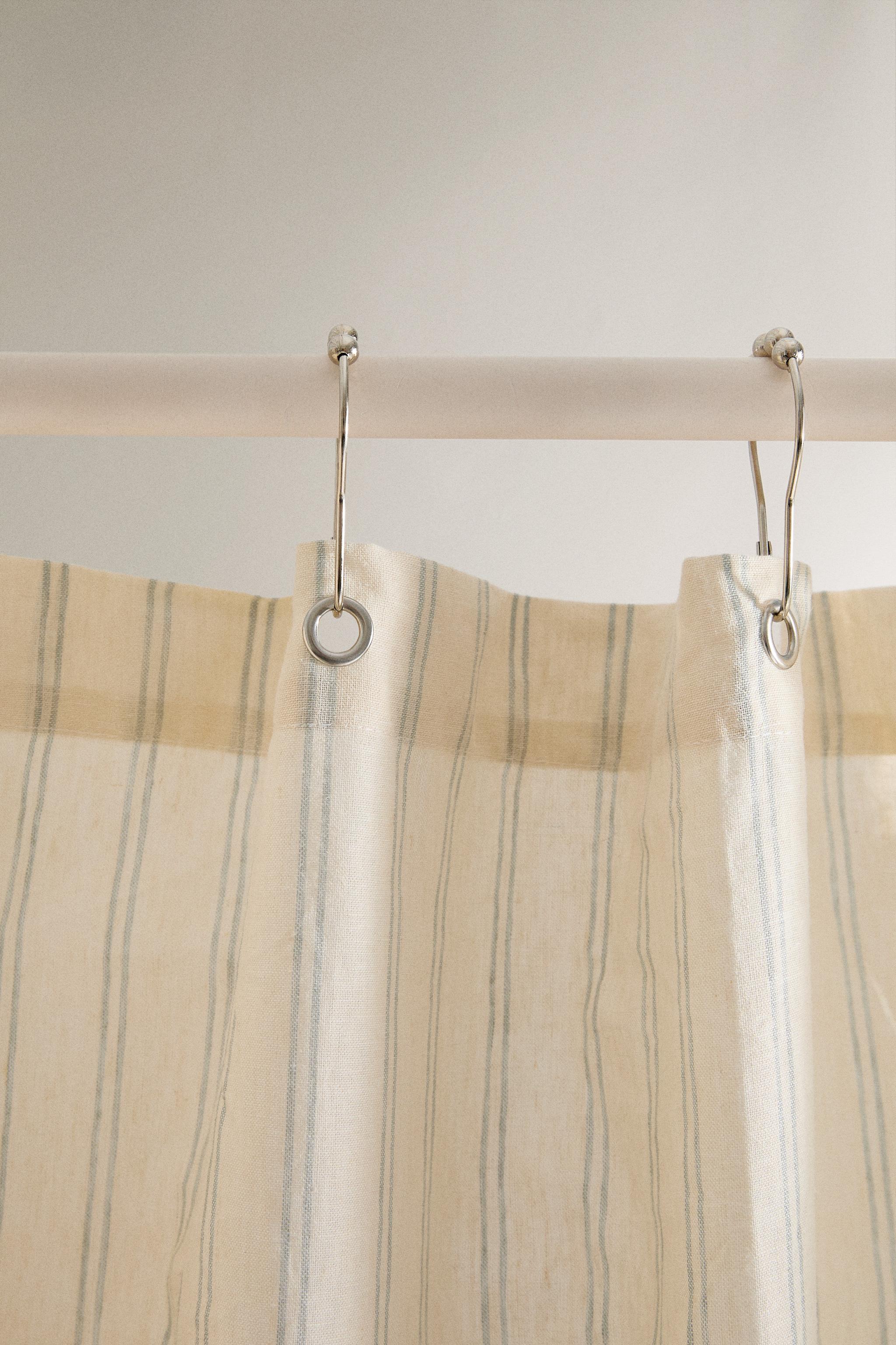 RIDEAU DE DOUCHE LIN RAYURES