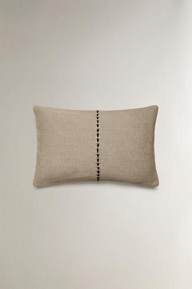 CAPA DE ALMOFADA TRANÇADA - Marrom da Zara - Imagem 0