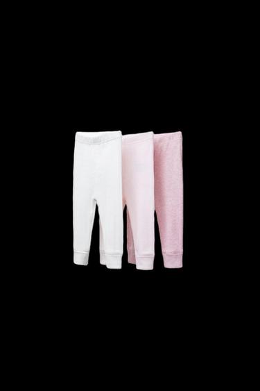 3-PACK OF RIBBED LEGGINGS - Pink by Zara