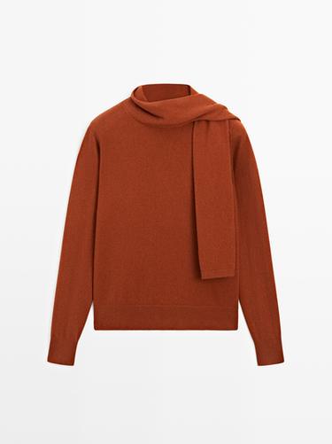Zara Wool blend sweater with scarf detail - 353