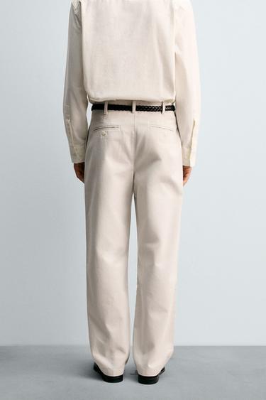 RELAXED FIT PLEATED TROUSERS - Stone by Zara - Image 2