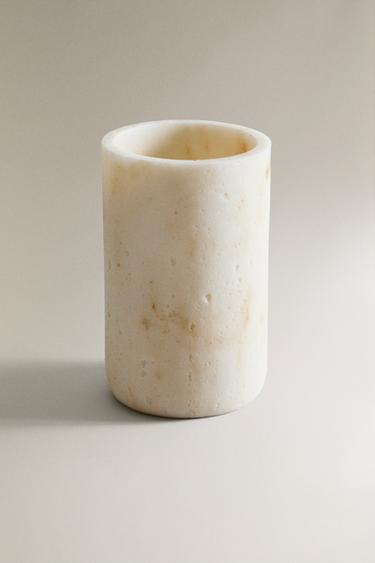 MARBLE-EFFECT TOOTHBRUSH HOLDER — Beige 2