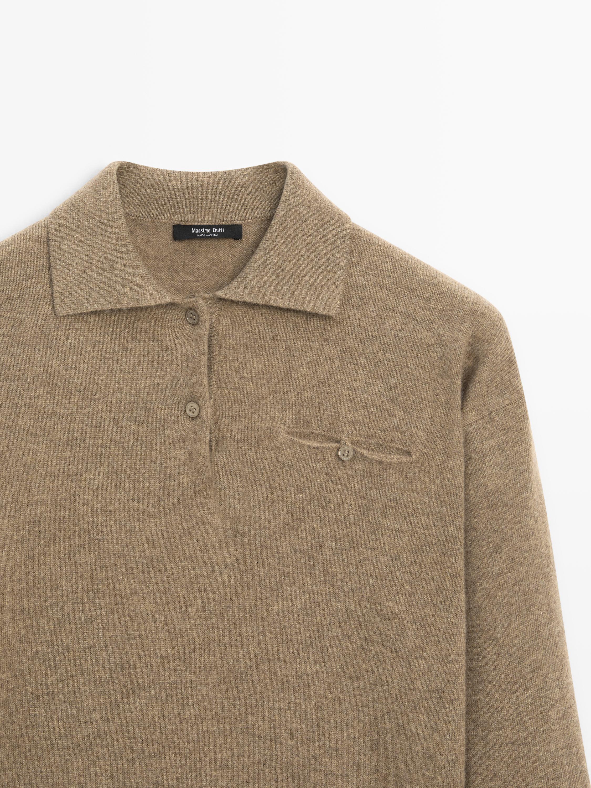 Pull polo en maille avec poche