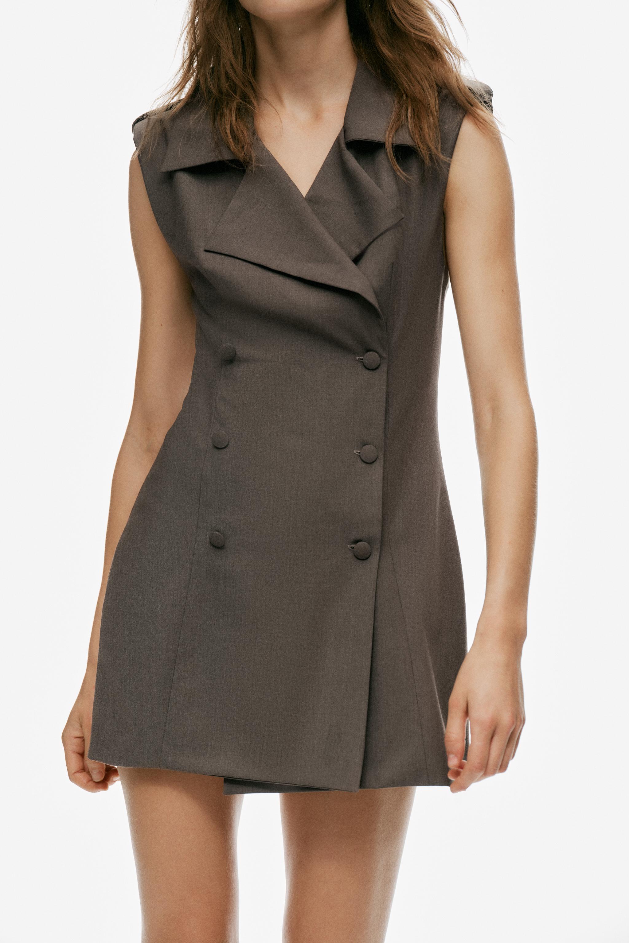 MINI DRESS WITH BELT LOOPS AND BUTTONS